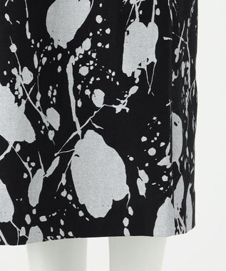 23区 【エステータ】ピグメントプリント ワンピース ブラックxホワイト