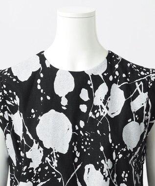 23区 S 【エステータ】ピグメントプリント ワンピース ブラックxホワイト