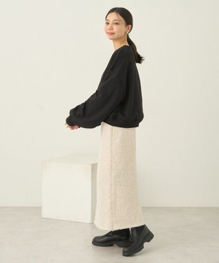 earth music&ecology ラメニットナロースカート Ivory