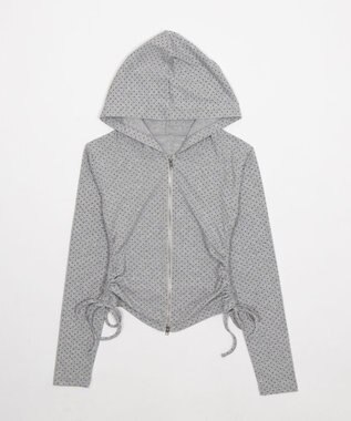 WEGO サイドリボンカットジップパーカー 柄2