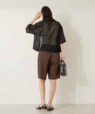 AMERICAN HOLIC メッシュ半袖ブラウス Black