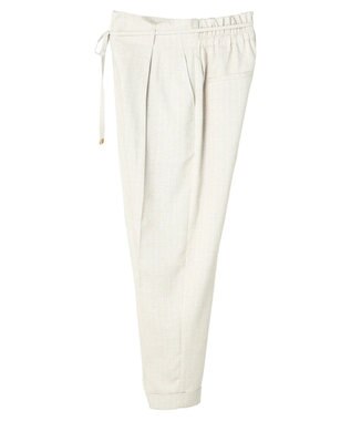 earth music&ecology リネンライクテーパードパンツ（ストライプ） Stripe Beige