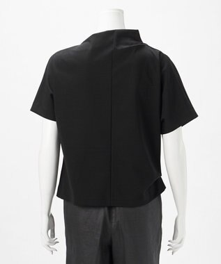 23区 L 【エステータ】トリアセファインジャージー アシンメトリーハイネック カットソー ブラック系