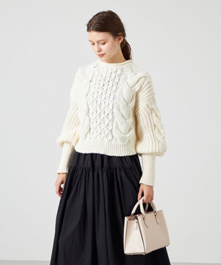 LA BAGAGERIE 【MONICA】スクエア2WAYハンドバッグ アイボリー