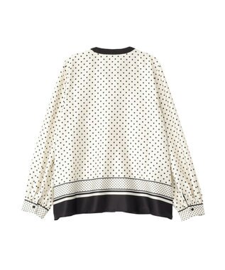 YECCA VECCA ドットパネル柄リボンブラウス Ivory