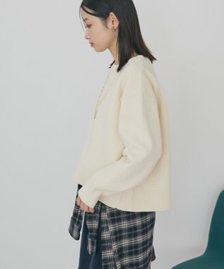 AMERICAN HOLIC 【選べる丈】モールニットプルオーバー Ivory
