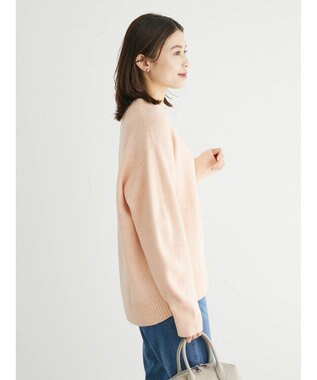Green Parks ｆｕｗａっとメランジ前後差ニットプルオーバー Pink