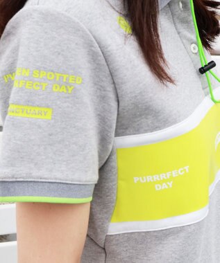 PW CIRCULUS 【WOMEN】【洗える】裏毛 ロゴ ポロ ワンピース ゴルフウェア レディース ライトグレー