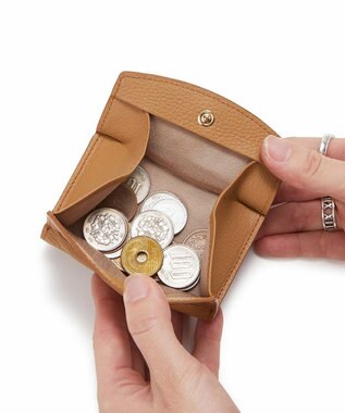 TOPKAPI 【TOPKAPI】gemdrops ジェムドロップ ミニエンボスレザー 天然石 三つ折り 財布 キャメル