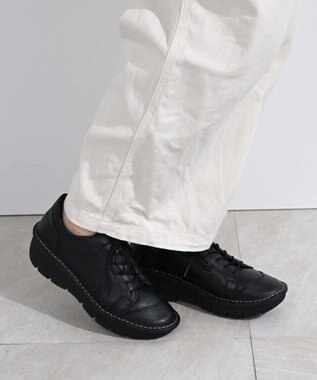 Pointer 本革超軽量レースアップスニーカー ブラック
