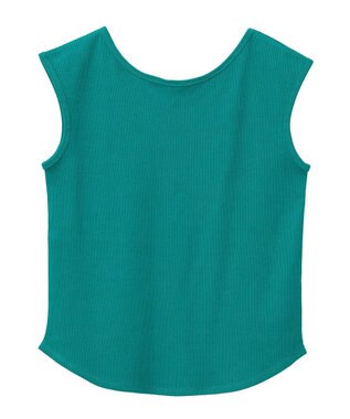 earth music&ecology 前後２ｗａｙステッチリブタンクトップ Green