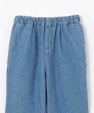 ANY KIDS スカラップ×刺繍デニムパンツ ブルー