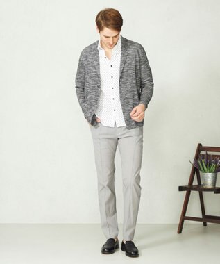 JOSEPH ABBOUD 【UVカット】オーガニックコットンプリッセ 七分袖シャツ ネイビー系5