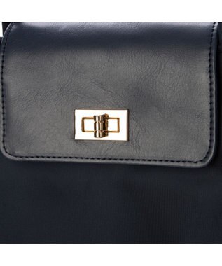 UNBILLION 『VERY』バイヤー大和美帆さんコラボ　ペルケ perche / 牛革フラップナイロントートバッグ ネイビー