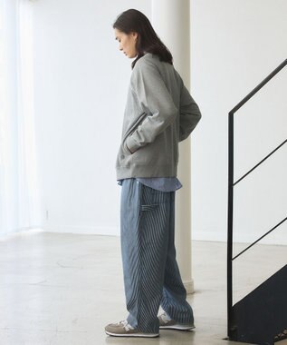 J.PRESS YORK STREET 【UNISEX】ラガータイプラグラン 裏毛トレーナー ライトグレー系