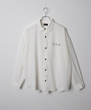 WEGO アムンゼンワンポイントBIGシャツ（LS） ホワイト