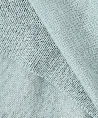 Feroux リボンパール七分袖 カーディガン ライトグリーン系