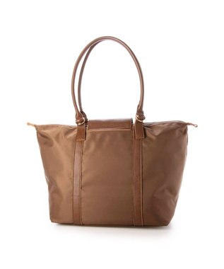 UNBILLION ペルケ perche / ナイロン×牛革かぶせジェムストーントートバッグ ブラウン