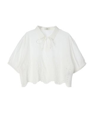 earth music&ecology エンブロイダリープルオーバー Off White