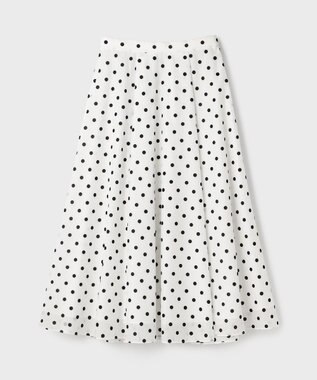 GRACE CONTINENTAL ドットフロッキータックスカート ホワイト