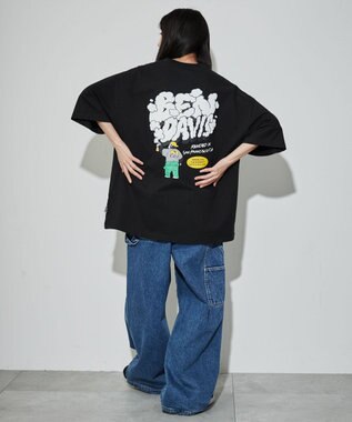 WEGO 【ユニセックス着用ITEM/綿100％/SMLサイズ】別注ベンデイビスプランプロゴT ブラック