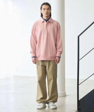 J.PRESS YORK STREET 【UNISEX】ラガータイプラグラン 裏毛トレーナー ピンク系