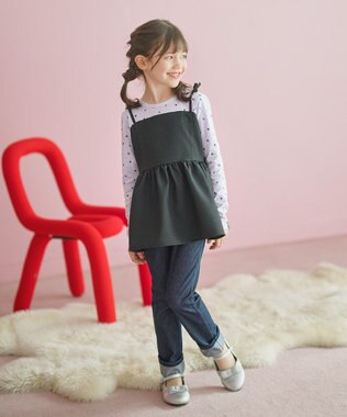 組曲 KIDS 【150-160㎝】ビスチェ＆ハートコンビ チュニック ラベンダー系