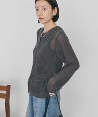 AMERICAN HOLIC 甘編みキャミカーディガンセット Charcoal Gray