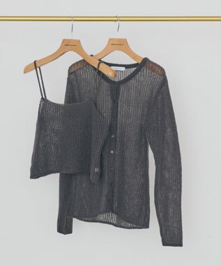 AMERICAN HOLIC 甘編みキャミカーディガンセット Charcoal Gray