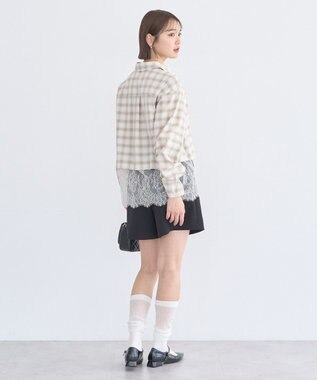 earth music&ecology 適ON レースヘムシャツ Off White
