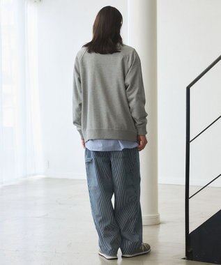 J.PRESS YORK STREET 【UNISEX】ラガータイプラグラン 裏毛トレーナー ライトグレー系