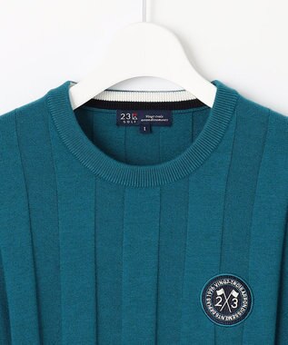 23区GOLF 【WOMEN】【WEB&一部店舗限定】ワイドリブ カラーニット ピーコックグリーン系