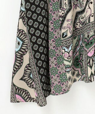 GRACE CONTINENTAL カフタンプリントロングワンピース ベージュ