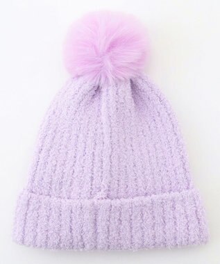 ANY KIDS 立体 アニマル ニット キャップ ラベンダー×クマ