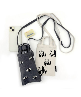 ROOTOTE 1279【スマホショルダー】CJ.ベビールー.パンダ.リサイクルコットン-A 01：グレー