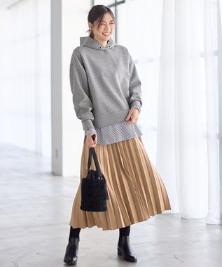 ANY シャツコンビレイヤードインナー ネイビーストライプ