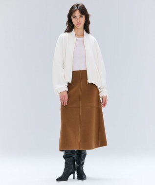 BEIGE， LEMOORE / ウールリバーAラインスカート Caramel