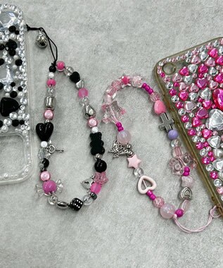 WEGO ビーズストラップキーホルダーD 柄1