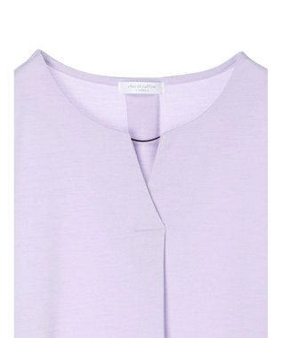 Green Parks バー付き７分袖ブラウソー Purple