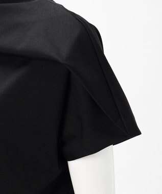 23区 L 【エステータ】トリアセファインジャージー アシンメトリーハイネック カットソー ブラック系