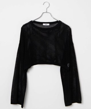 WEGO ショートメッシュニットプルオーバー ブラック