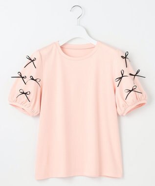 Feroux 【洗える】ランダムリボン カットソー ピンク系