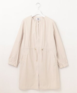 J.PRESS LADIES L 【洗える・撥水】マイクロタフタ ノーカラー ロング コート ライトベージュ系