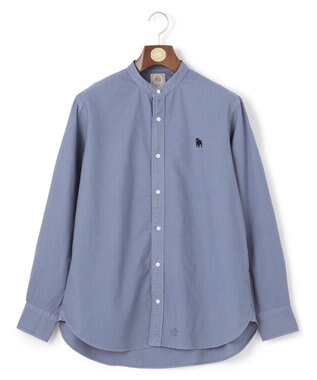 J.PRESS MEN 【オックス ガーメントダイ】バックブルバンドカラーシャツ サックスブルー系