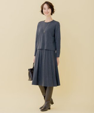 自由区 【ご好評につきWEBのみ新色追加/洗える/マルチウェイ】リバーシブルニット セットアップ グレー系