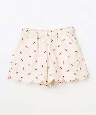 ANY KIDS 【洗濯機可能】スカラップショートパンツ エクリュ（サクランボ×ドット）