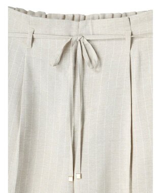 earth music&ecology リネンライクテーパードパンツ（ストライプ） Stripe Beige