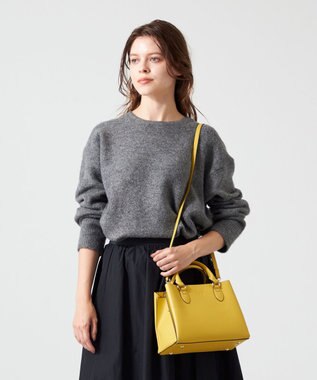 LA BAGAGERIE 【MONICA】スクエア2WAYハンドバッグ イエロー【WEB限定カラー】