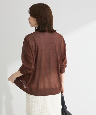 Green Parks 接触冷感ゆったりカーディガン Brown