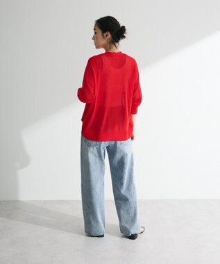 Green Parks 接触冷感ゆったりカーディガン Red